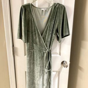 Baltic Børn Velvet Sage Green Maxi Wrap Dress